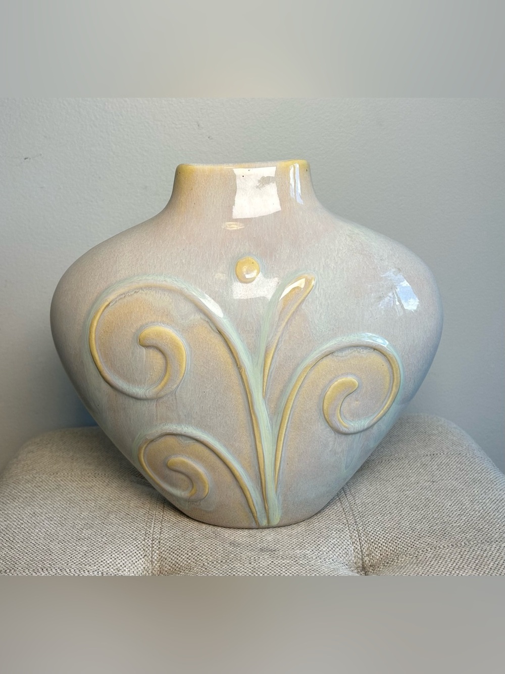 Gorgeous Drip Glaze Pastel Blush & Mint Ceramic Vase Art Decor Boho Home Decor